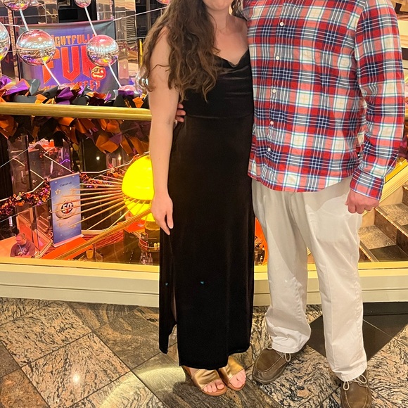 Taylor Brown Velvet cowel neck maxi dress size 6 - Picture 5 of 5